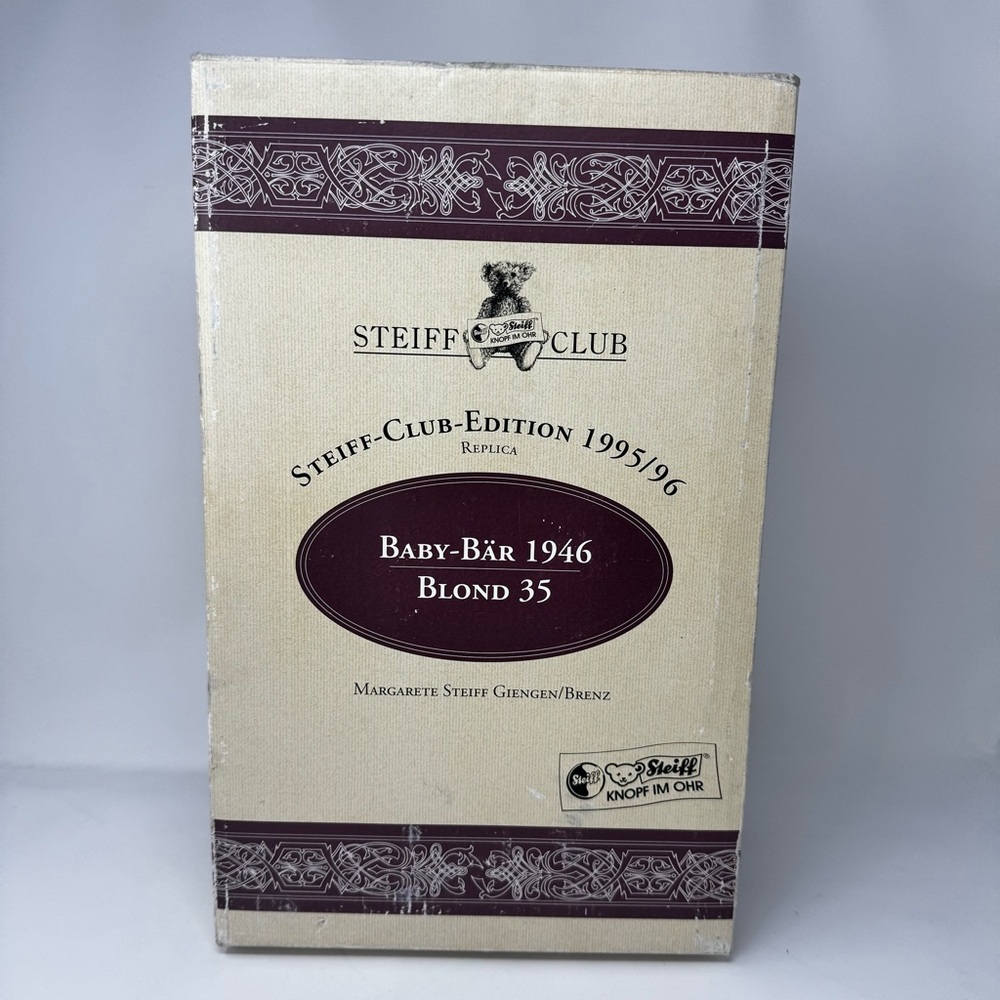 Steiff Club Edition 1995 STEIFF Baby Bear 1946 BLOND NEW MINT Teddy Bear 14" - Picture 7 of 10